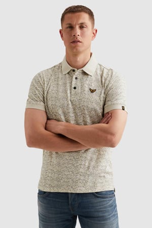 regular fit polo met print - ecru