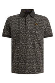 thumbnail: PME Legend regular fit polo met print - donkerbruin