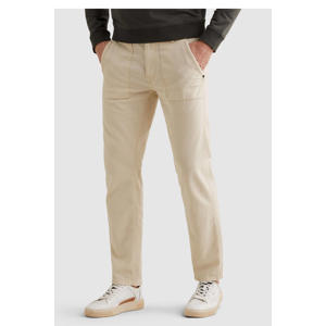 relaxed casual broek met linnen beige
