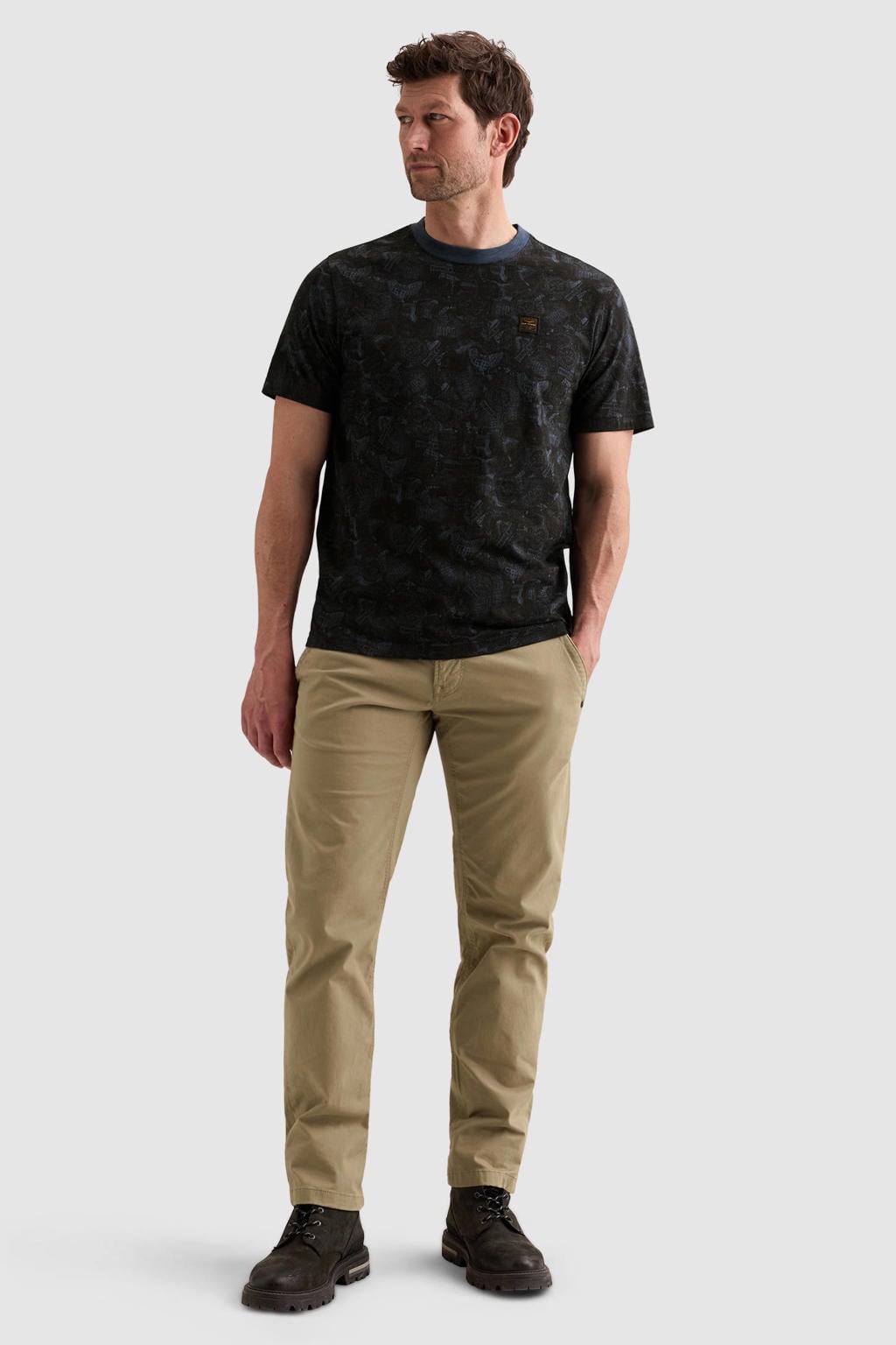 PME Legend regular fit T-shirt met print - donkerblauw