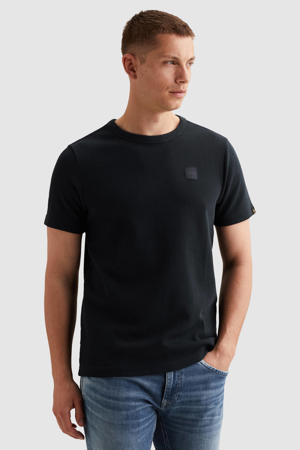 regular T-shirt fijn gebreid donkerblauw