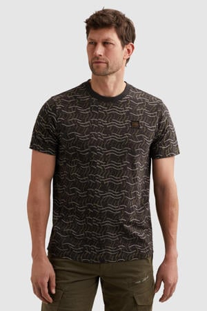 regular fit T-shirt met print - donkerbruin