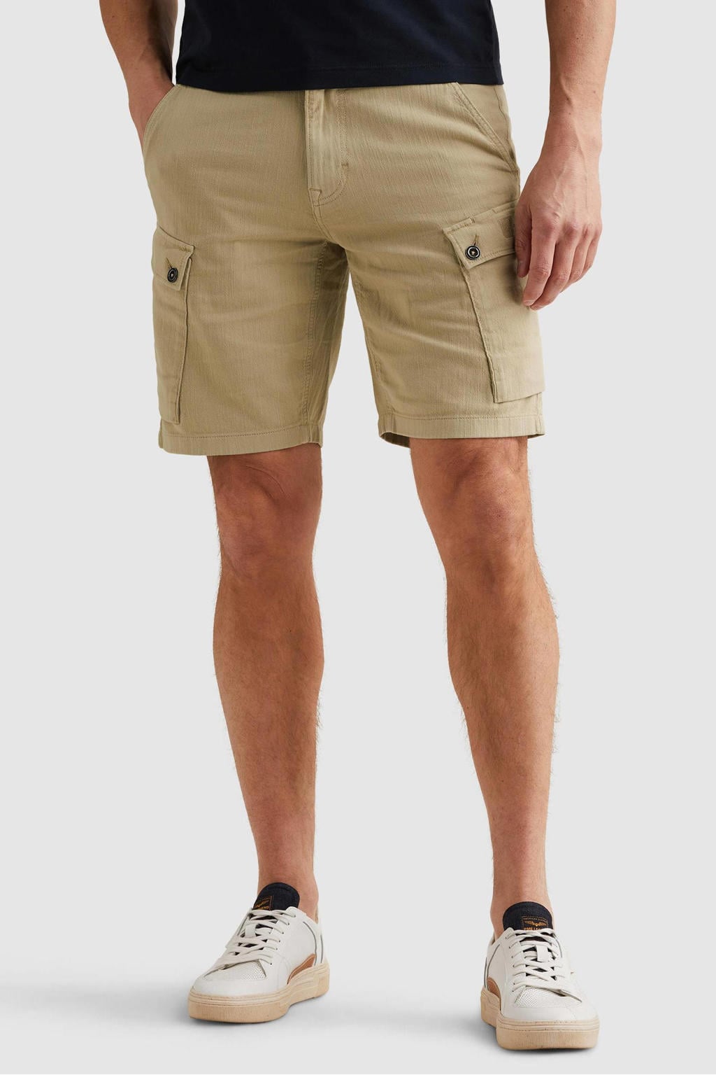 PME Legend denim relaxed cargo short beige