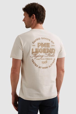 regular T-shirt met backprint ecru