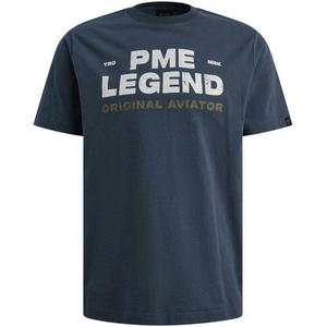 regular fit T-shirt met logo - donkerblauw