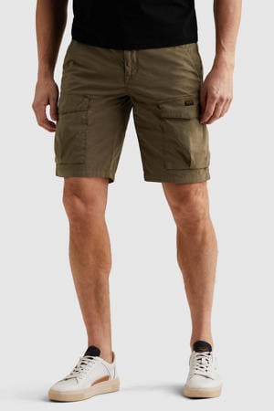 relaxed cargo short donkergroen