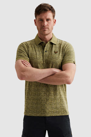 regular fit polo met print - mosgroen