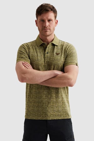 regular fit polo met print - mosgroen