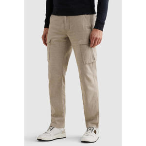 regular cargobroek met linnen beige