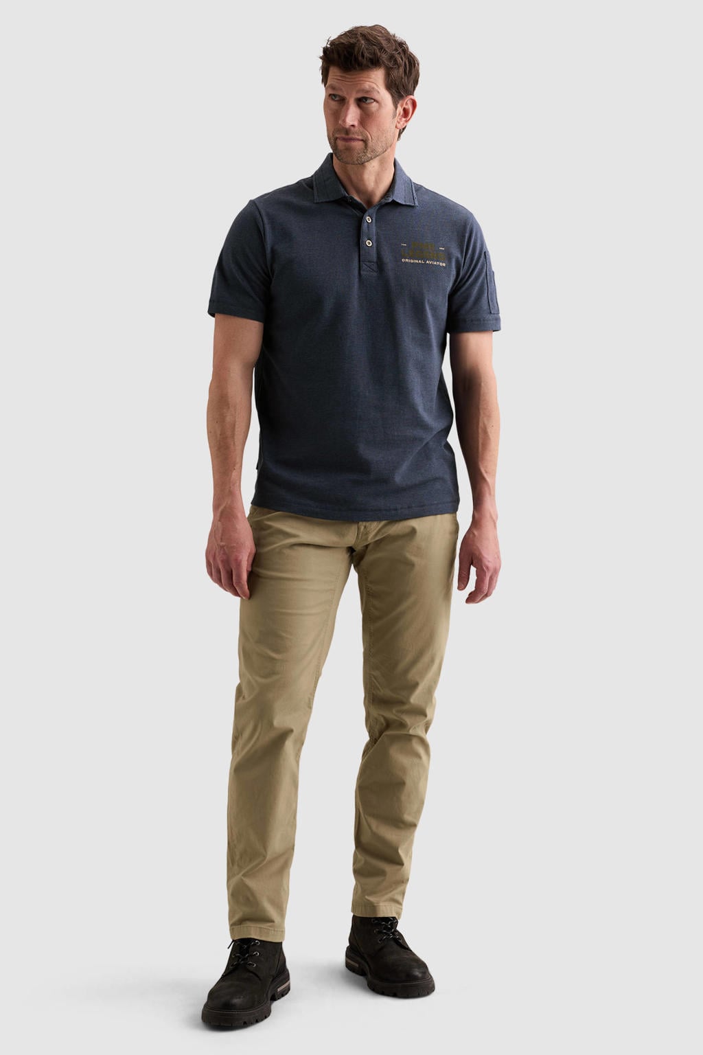 PME Legend regular fit piqué polo - donkerblauw