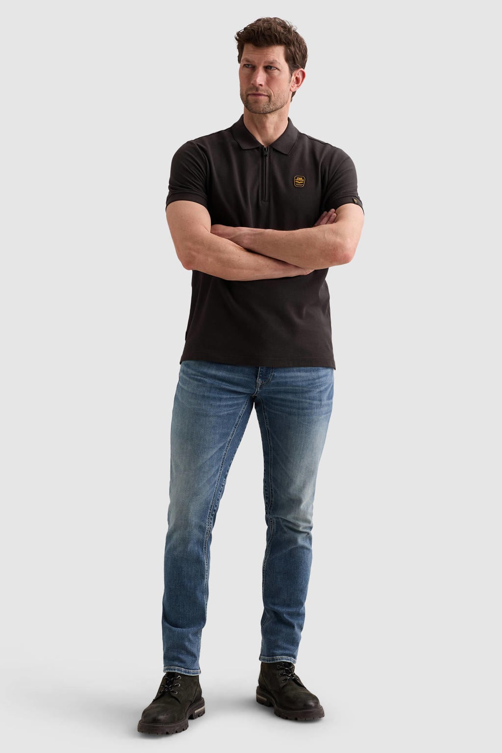 PME Legend regular fit polo - donkerbruin