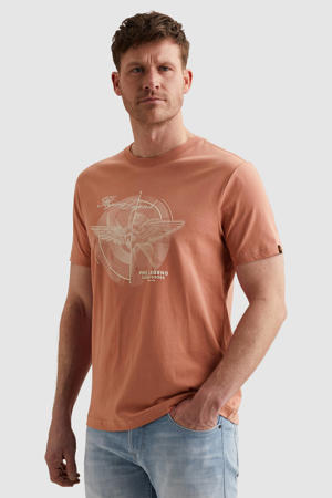regular T-shirt zalm