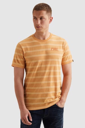 regular gestreept T-shirt geel