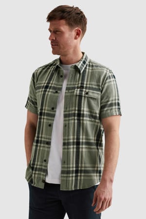 regular geruit casual overhemd groen