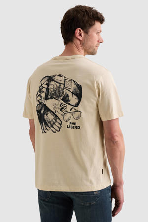 regular fit T-shirt met backprint - ecru
