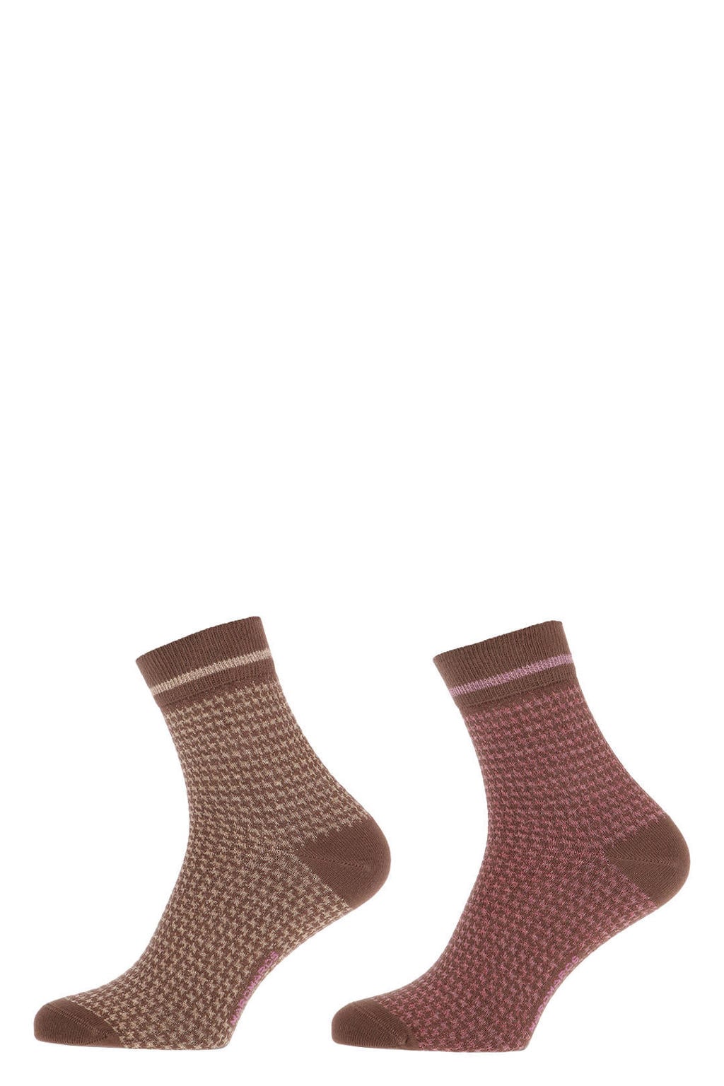 Marcmarcs sokken Trix - set van 2 bruin/roze