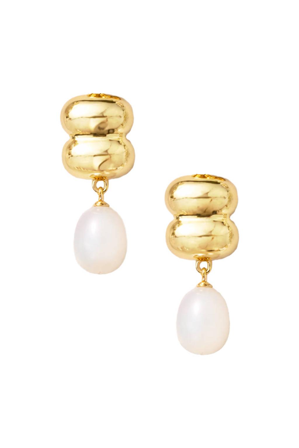Abrazi gold plated oorbellen met parels
