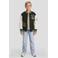 Me & My Monkey baseball jacket met tekst - donkergroen/ecru