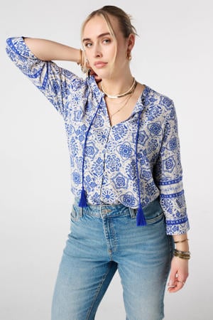 gebloemde blouse