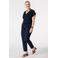 MS Mode tapered high waist broek donkerblauw