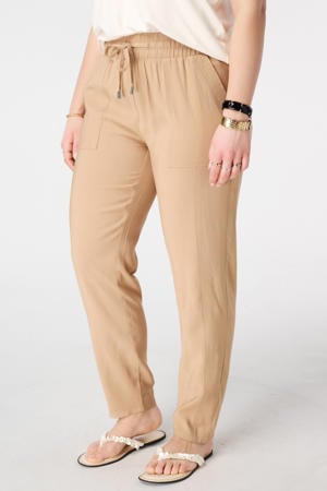 tapered high waist broek camel