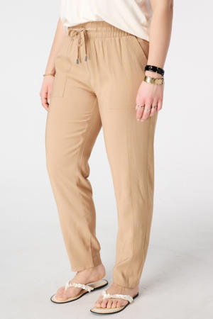 tapered high waist broek camel