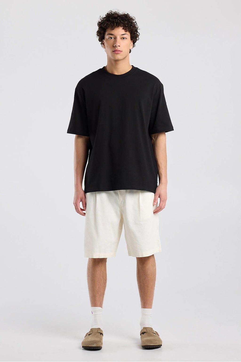America Today relaxed casual short met linnen ecru