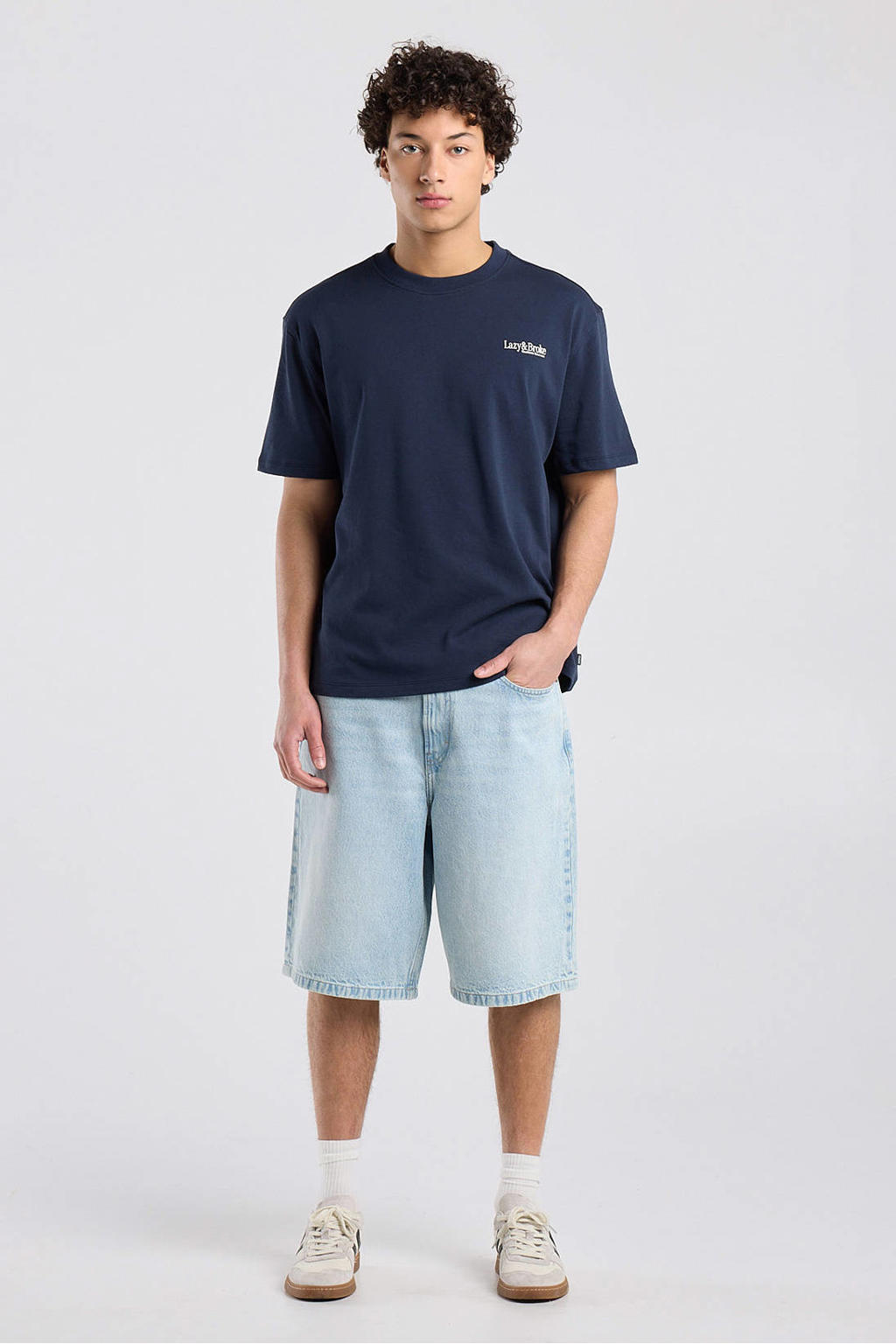 America Today denim baggy short blauw
