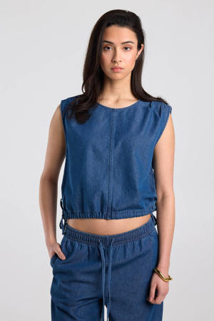 denim top blauw