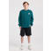 America Today sweater met backprint petrol