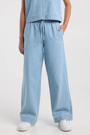 casual broek light blue denim