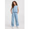America Today denim mouwloze top - lichtblauw