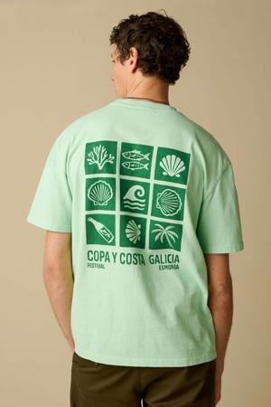 regular T-shirt met backprint groen