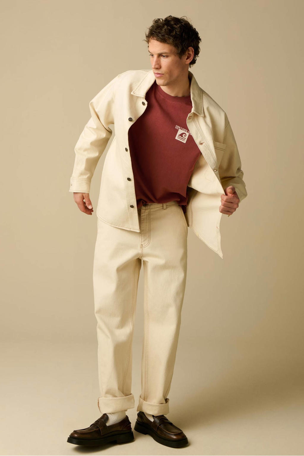Sissy-Boy regular T-shirt met backprint donkerrood