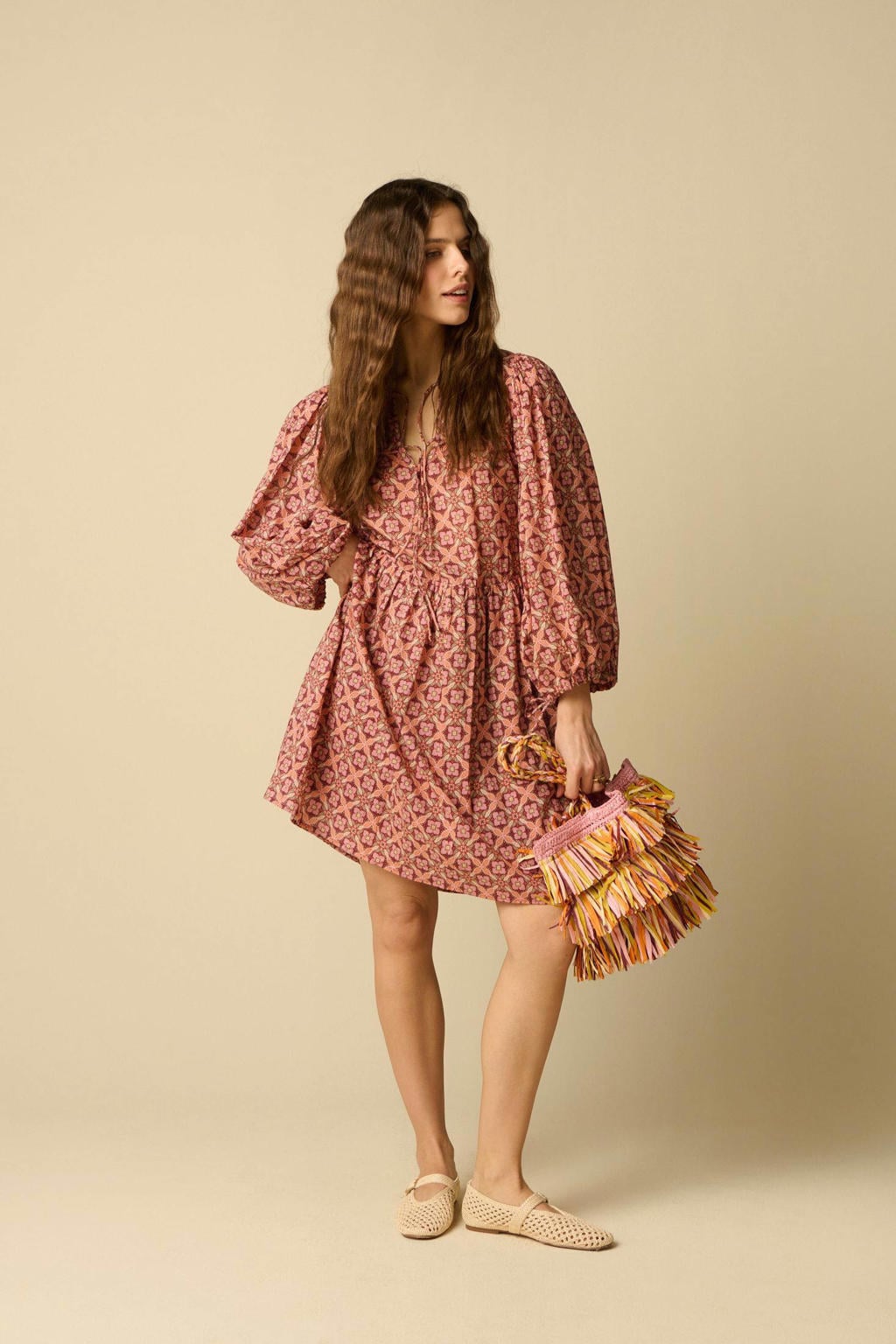 Sissy-Boy gebloemde midi jurk donkerrood