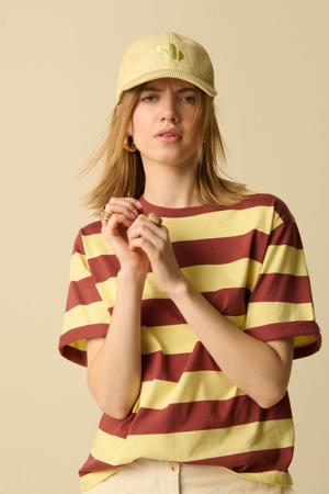 gestreept T-shirt donkerrood