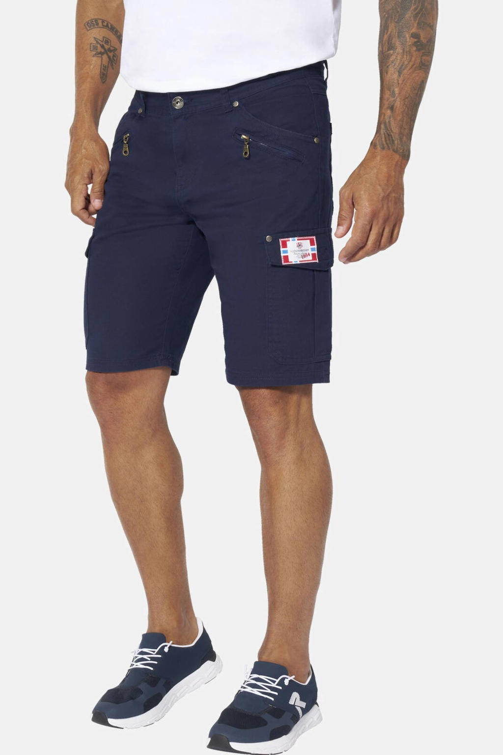 Jan Vanderstorm +FIT Collectie HEIMERAM cargo short donkerblauw