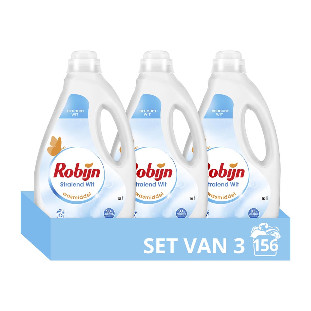 Robijn Stralend Wit vloeibaar wasmiddel - 3 x 52 wasbeurten