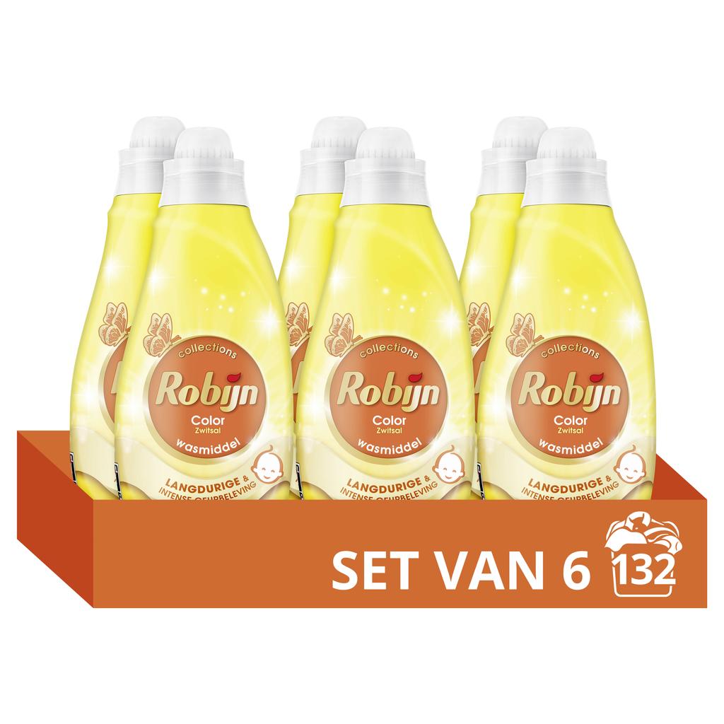 Robijn Klein & Krachtig Collections Color Zwitsal vloeibaar wasmiddel - 6 x 22 wasbeurten