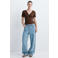 Mango T-shirt met kant bruin