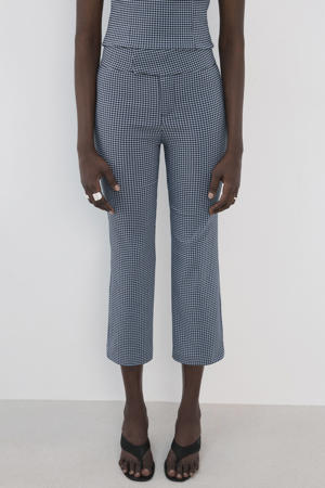 cropped geruite broek blauw
