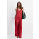 Mango wide leg regular waist broek rood