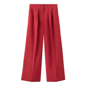 wide leg regular waist broek rood