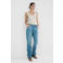 Mango top met linnen beige