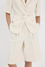 thumbnail: Mango regular blazer met krijtstreep ecru