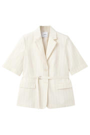thumbnail: Mango regular blazer met krijtstreep ecru