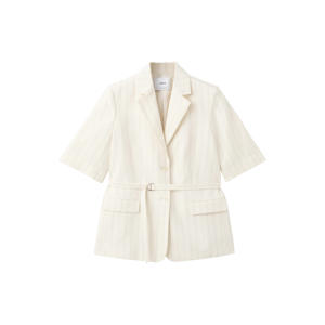 regular blazer met krijtstreep ecru