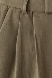 thumbnail: Mango wide leg regular waist pantalon met linnen kaki