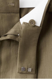 thumbnail: Mango wide leg regular waist pantalon met linnen kaki