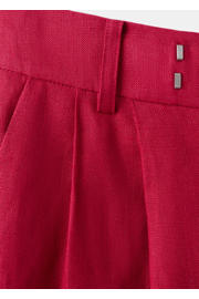 thumbnail: Mango wide leg regular waist pantalon met linnen rood